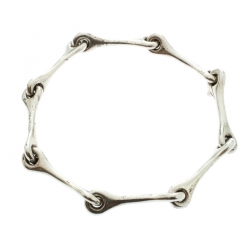 Pre Owned Hermes Elongated Link Silver Bracelet