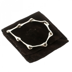 Pre Owned Hermes Elongated Link Silver Bracelet