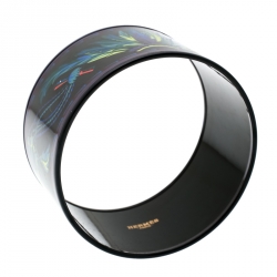 Pre Owned Hermes Multicolor Feather Printed Enamel Extra Wide Bangle Bracelet