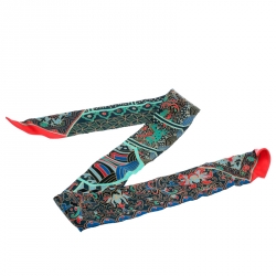 Pre Owned Hermes Multicolor Horse Printed Silk Twilly Scarf