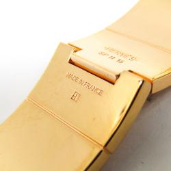 Hermes Charniere Printed Enamel Gold Plated Wide Uni Bracelet 