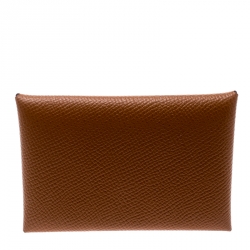 Pre Owned Hermes Brown Epsom Leather Change Purse