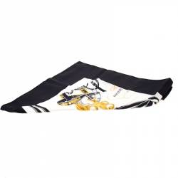 Pre Owned Hermes Navy Blue and White Brides de Gala Printed Silk Square Scarf