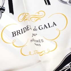 Pre Owned Hermes Navy Blue and White Brides de Gala Printed Silk Square Scarf