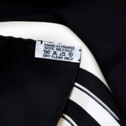 Pre Owned Hermes Navy Blue and White Brides de Gala Printed Silk Square Scarf