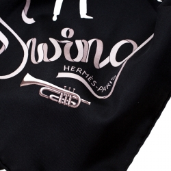 Pre Owned Hermes Black Printed Silk Boogie Woogie Square Scarf