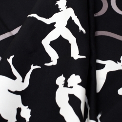 Pre Owned Hermes Black Printed Silk Boogie Woogie Square Scarf