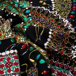 Pre Owned Hermes Multicolor Jewel Print Parures des Maharajas Cashmere and Silk Shawl 