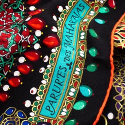 Pre Owned Hermes Multicolor Jewel Print Parures des Maharajas Cashmere and Silk Shawl 