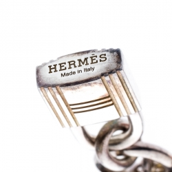 Pre Owned Hermes Cadenas Kelly Sterling Silver Pendant Necklace
