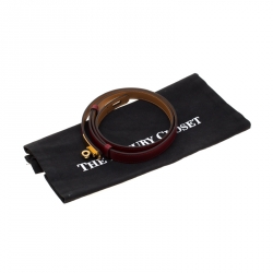 Pre Owned Hermes Rouge Casaque  Epsom Leather Gold Hardware Kelly Belt Size 96.5cm