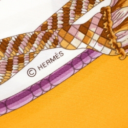 Pre Owned Hermes Multicolor Printed Silk Vintage Coach Square Scarf