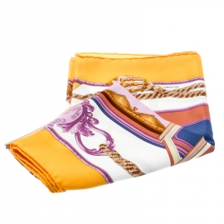 Pre Owned Hermes Multicolor Printed Silk Vintage Coach Square Scarf