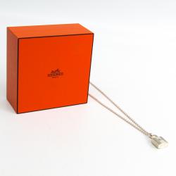 Pre Owned Hermes Cadenas Kelly Lock Sterling Silver Pendant Necklace