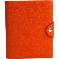HERMES Ulysse PM Clemence Leather Notebook Cover Green