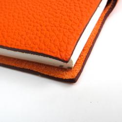 Hermes Orange Taurillon Clemence Leather Mini Ulysse Notebook Cover