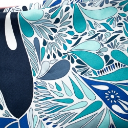 Pre Owned Hermes Blue Millefleurs Du Mexique Printed Silk Square Scarf