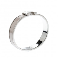 Hermes Narrow Clic H Bracelet (Noir/Palladium Plated) - GM