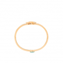 Hermes Clic Clac H Blush Pink Enamel Gold Plated Narrow Bracelet PM