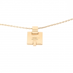 Pre Owned Hermes Eileen White Lacquered Gold Plated Pendant