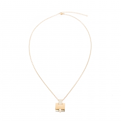 Pre Owned Hermes Eileen White Lacquered Gold Plated Pendant