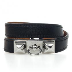 Pre Owned Hermes Rivale Double Tour Leather Bracelet