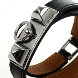 Pre Owned Hermes Rivale Double Tour Leather Bracelet