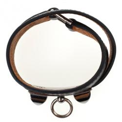 Pre Owned Hermes Rivale Double Tour Leather Bracelet