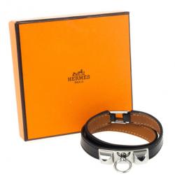 Pre Owned Hermes Rivale Double Tour Leather Bracelet