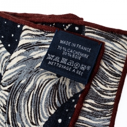 Pre Owned Hermès Blue Cashmere and Silk Awooooo Scarf 100 Square Scarf