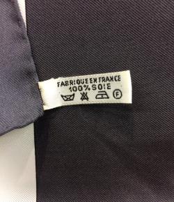 Pre Owned Hermes White/Black Silk Petite Main Scarf 90cm