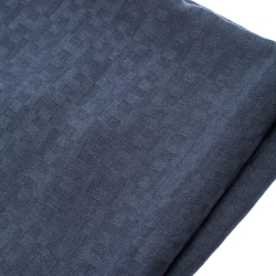 Pre Owned Hermes Slate Grey Cashmere Silk Façonnée Grand H Jacquard Scarf