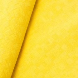 Pre Owned Hermes Yellow Cashmere Silk Façonnée Grand H Jacquard Scarf 