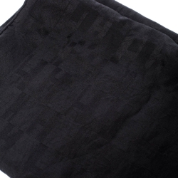 Pre Owned Hermes Black Silk and Wool Faconnee Grand H Pattern Scarf