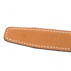 Pre Owned Hermes Brown/Tan Leather Rivale Reversible Belt 90cm