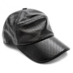 Pre Owned Hermes Black Perforated Leather Cap Size 60