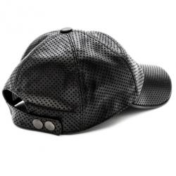 Pre Owned Hermes Black Perforated Leather Cap Size 60