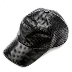 Pre Owned Hermes Black Perforated Leather Cap Size 60