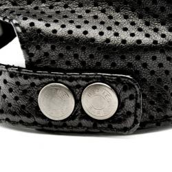 Pre Owned Hermes Black Perforated Leather Cap Size 60