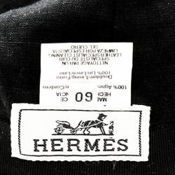 Pre Owned Hermes Black Perforated Leather Cap Size 60