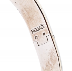 Pre Owned Hermes Clic Clac H Red Enamel Palladium Plated Narrow Bracelet GM