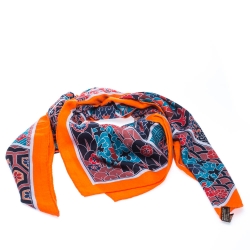 Pre Owned Hermes Collection Imperiales Multicolor Silk Twill Scarf 