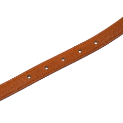 Pre Owned Hermes Black/Orange Leather Reversible Belt