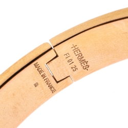 Pre Owned Hermes Clic Clac H White Enamel Gold Plated Narrow Bracelet PM