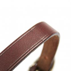 Pre Owned Hermes Hapi II Black Barenia Leather Palladium Bracelet