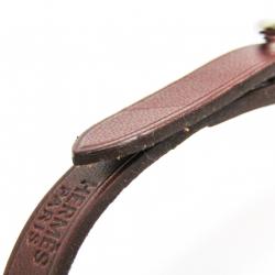 Pre Owned Hermes Hapi II Black Barenia Leather Palladium Bracelet