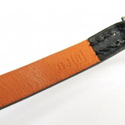 Pre Owned Hermes Kelly Black Swift Leather Palladium Bracelet