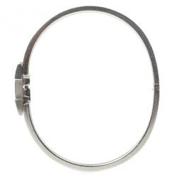 Pre Owned Hermes Clic-Clac H Light Blue Palladium Plated Bracelet PM