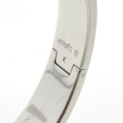 Pre Owned Hermes Clic-Clac H Light Blue Palladium Plated Bracelet PM
