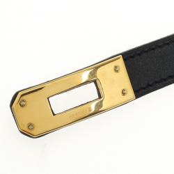 Pre Owned Hermès Black Kelly Double Tour Leather Bracelet
